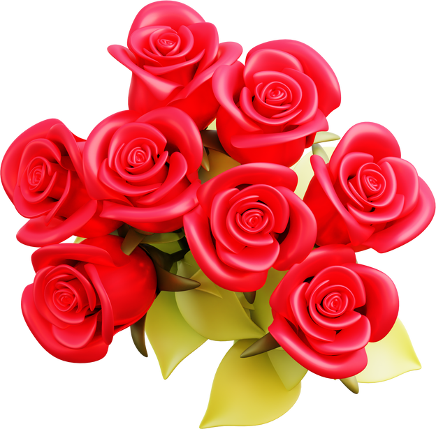 3d Valentine Roses